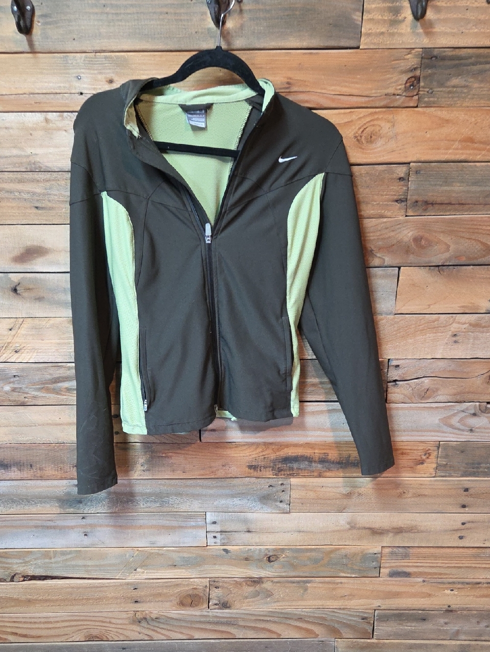 Nike Olive Green and Lime Utility Zip Jacket